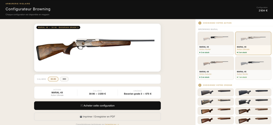 Configurez votre Browning. Repartez avec.