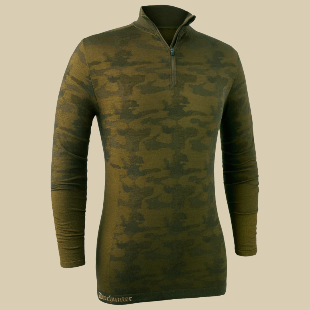 Deerhunter Maillot Camou Wool Undershirt zip-neck
