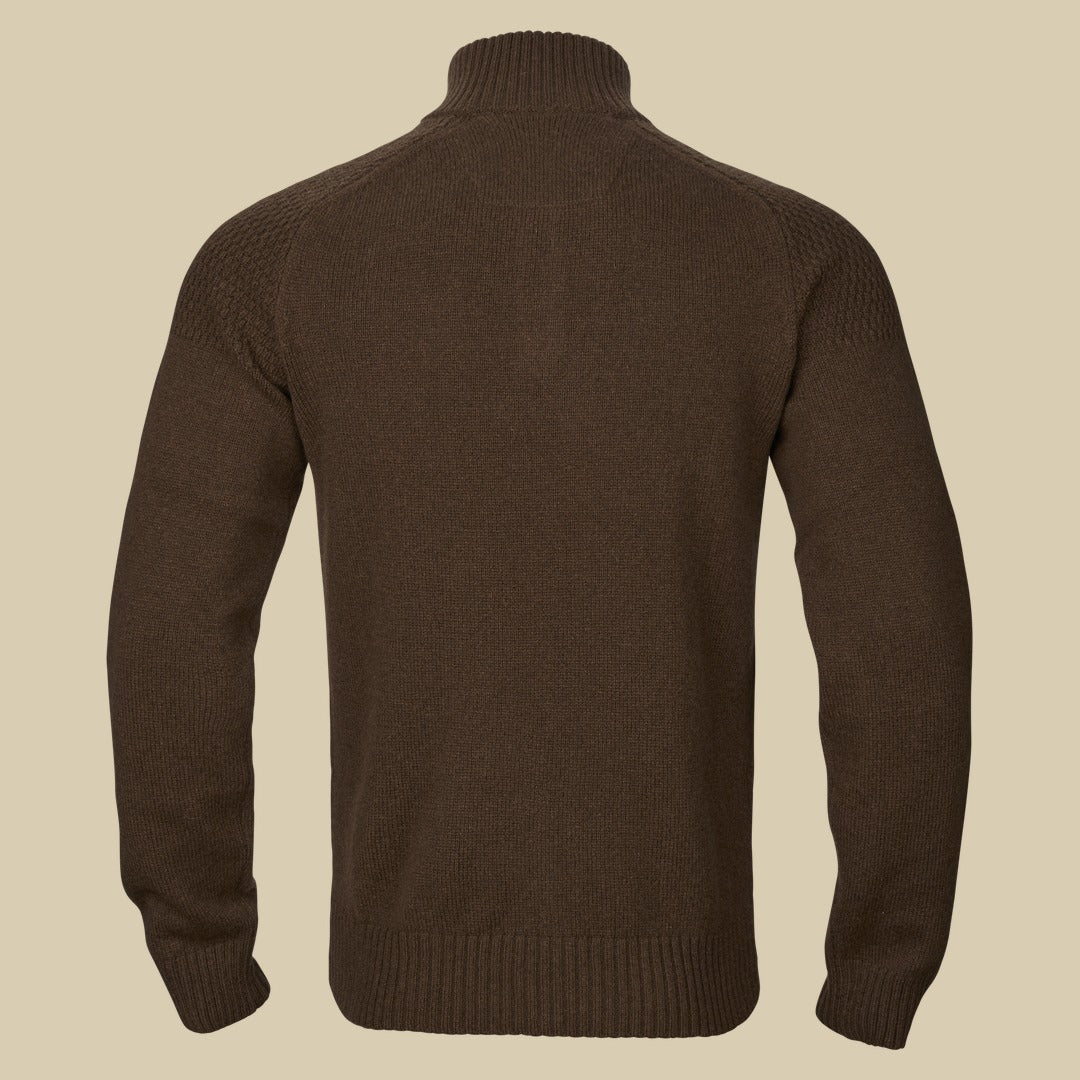Pull demi-zip Vincent en mérinos Härkila - Demitasse brown