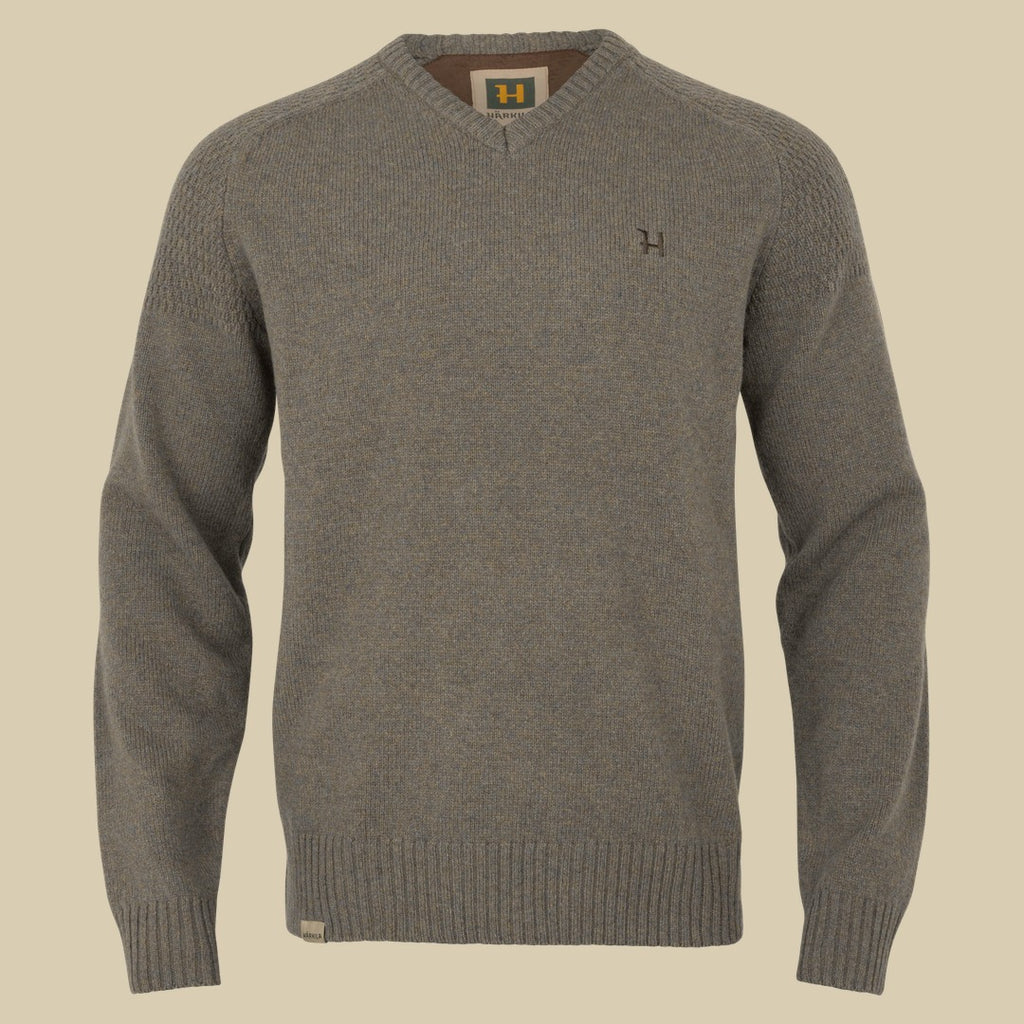 Pull col V Vincent en mérinos Härkila - Dark sand