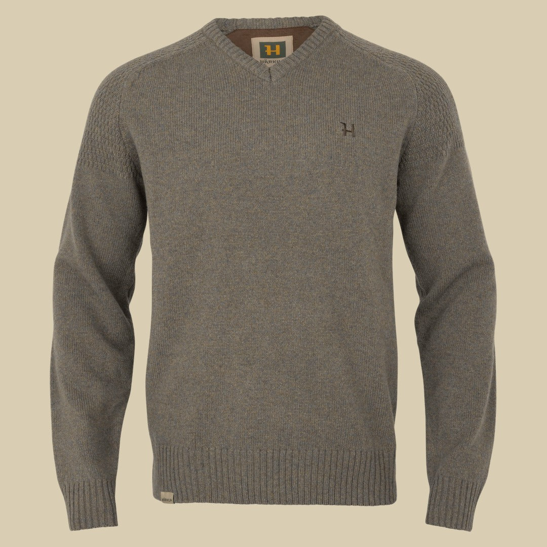 Pull col V Vincent en mérinos Härkila - Dark sand