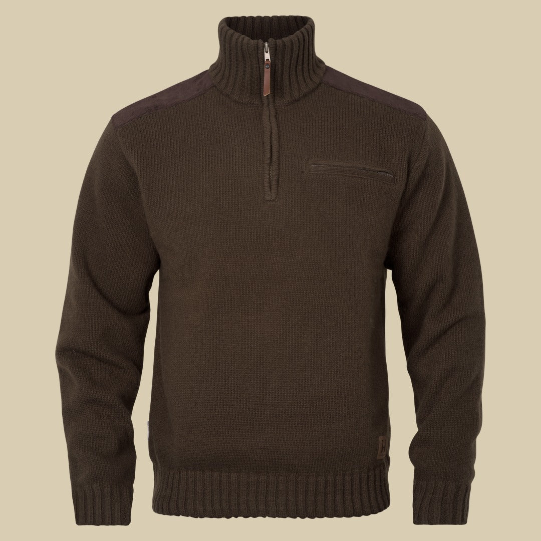 Pull demi-zip en maille Annaboda WSP Härkila - Demitasse brown