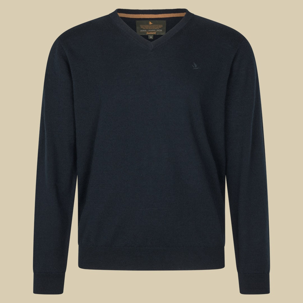 Pull col V Pine Seeland - Dark Sapphire