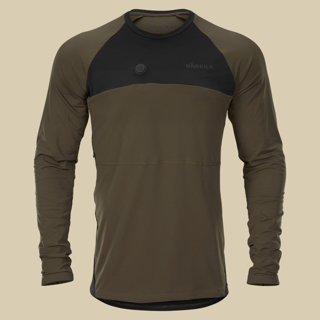 T-shirt chauffant manches longues Heat USB-C Härkila - Willow green/Black