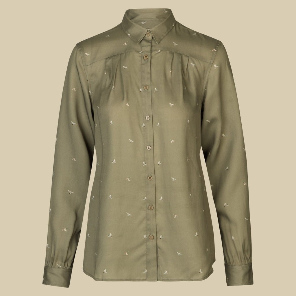 Chemise Abigail Femme Härkila - Dust green/Flying ducks