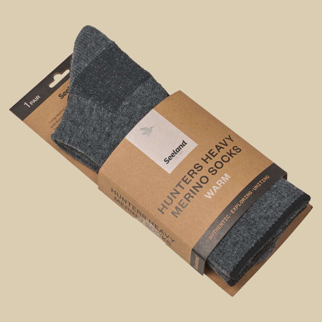 Chaussettes Field Heavy Merino Seeland - Grey Melange/Black