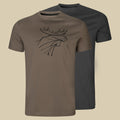 T-shirt Graphic lot de 2 Härkila - Brown granite/Phantom