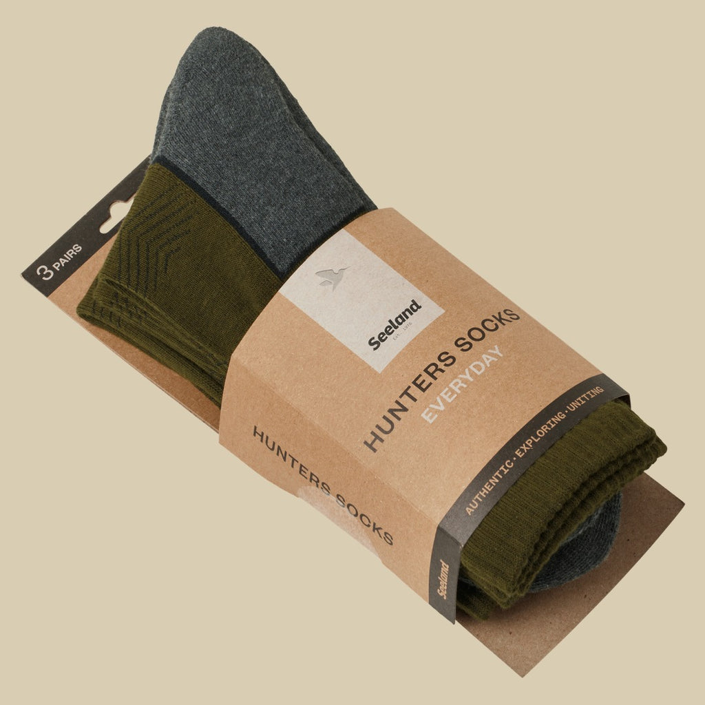 Chaussettes Field (lot de 3) Seeland - Pine Green/Dark Grey