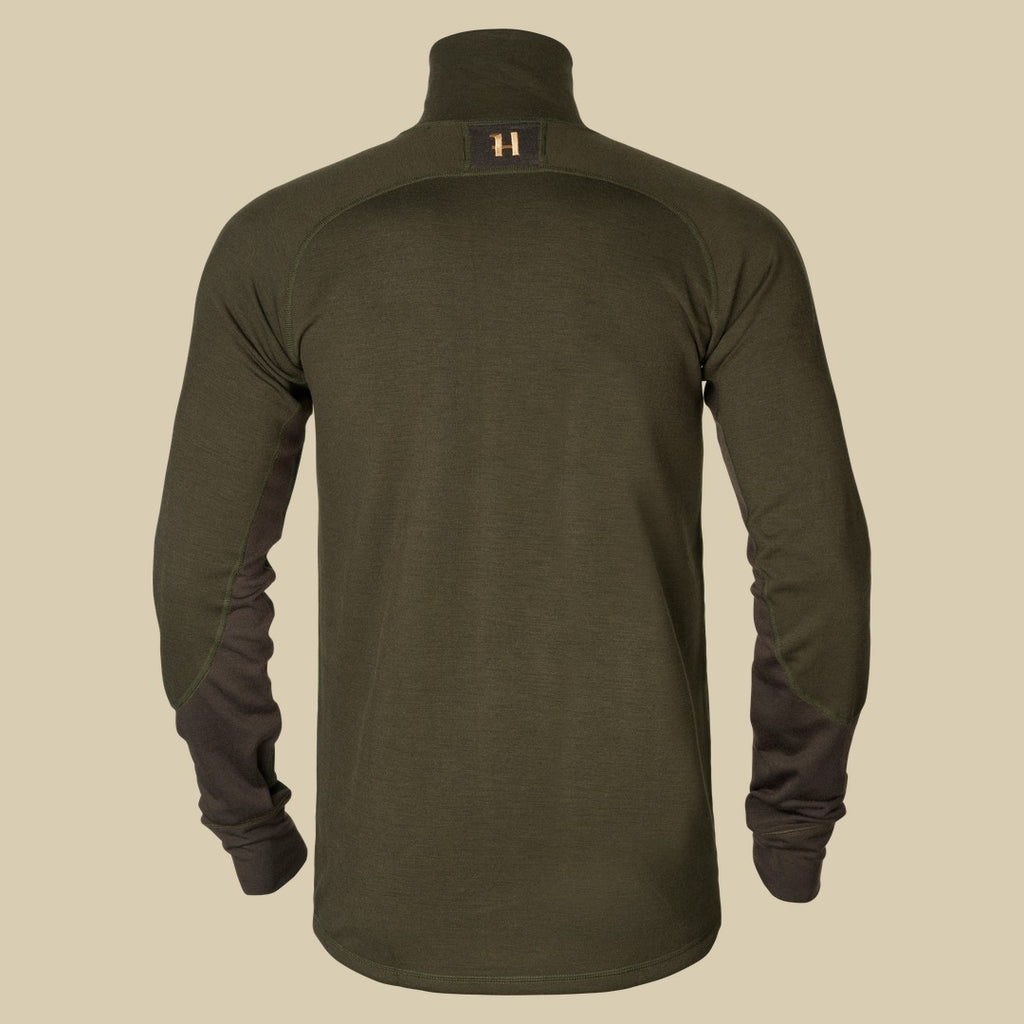 Maillot de corps zippé Base Warm Härkila - Willow green/Shadow brown