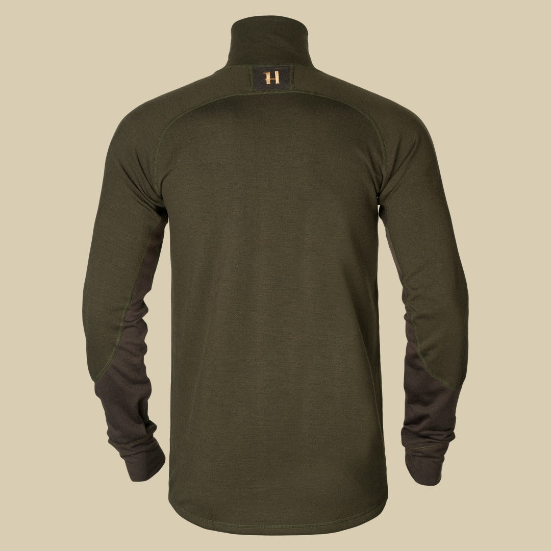 Maillot de corps zippé Base Warm Härkila - Willow green/Shadow brown