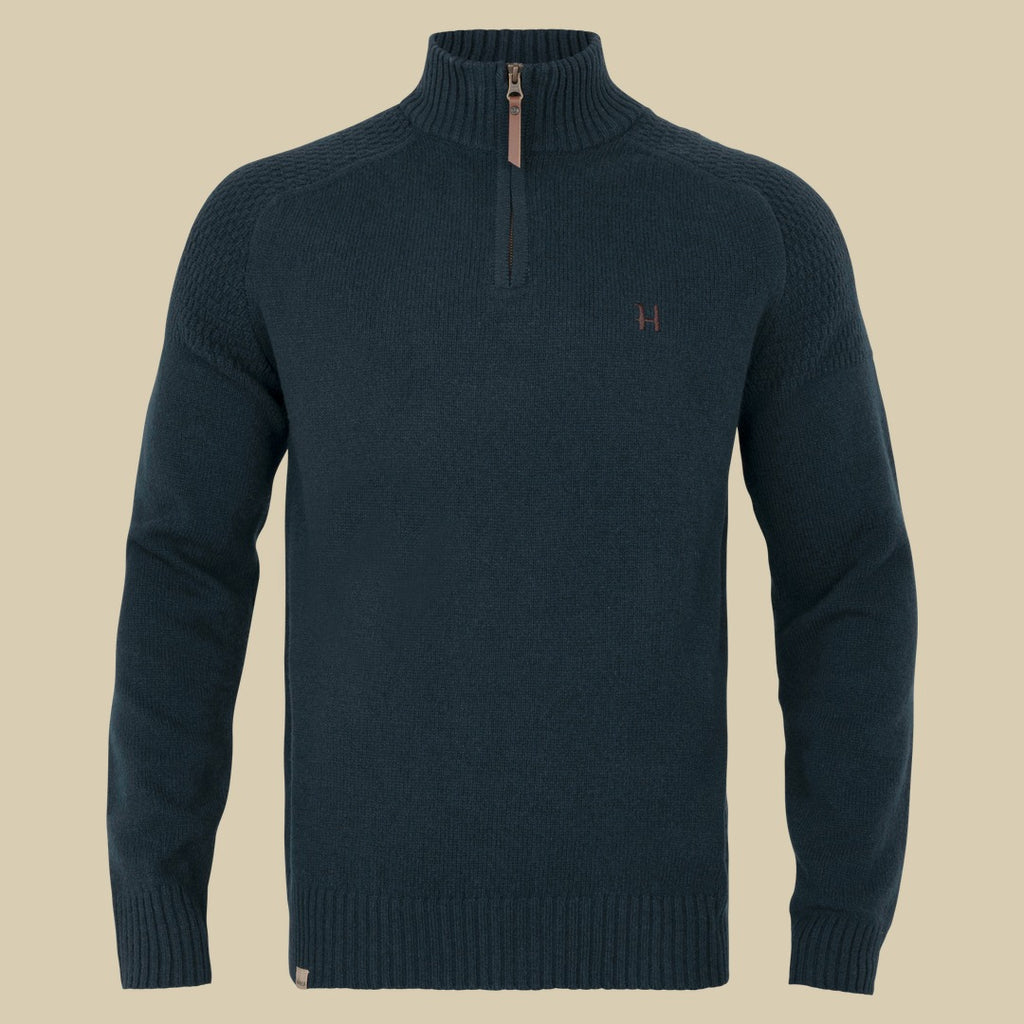 Pull demi-zip Vincent en mérinos Härkila - Dark navy