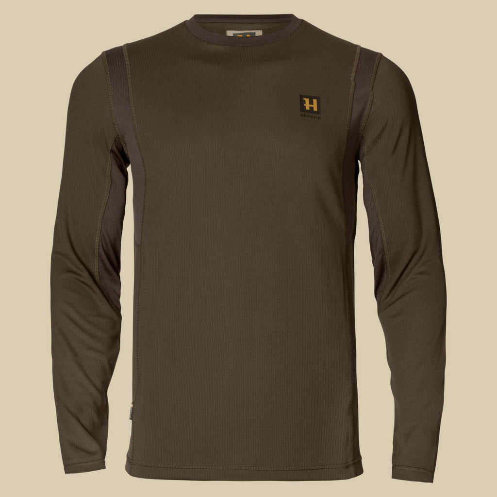 T-shirt Forest Hunter L/S Härkila - Hunting green/Shadow brown