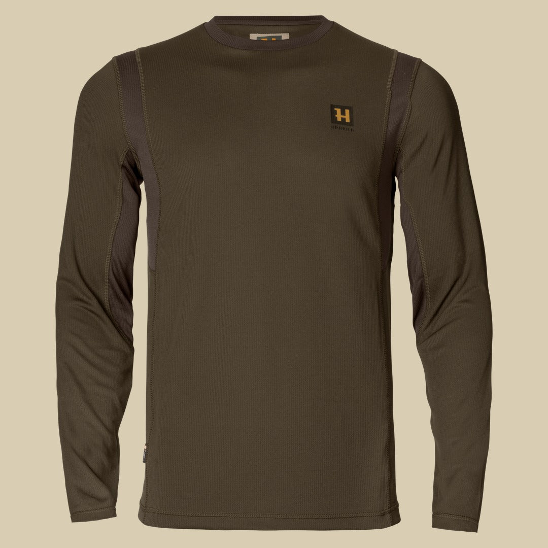 T-shirt Forest Hunter L/S Härkila - Hunting green/Shadow brown