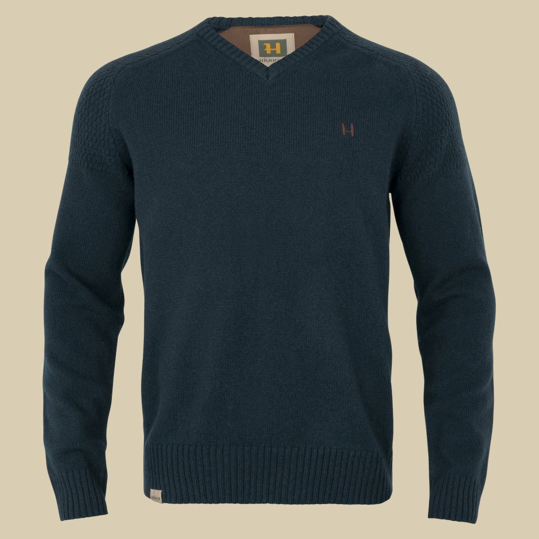 Pull col V Vincent en mérinos Härkila - Dark navy
