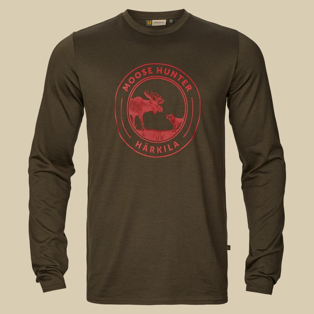 T-shirt manches longues Game Härkila - Willow green moose