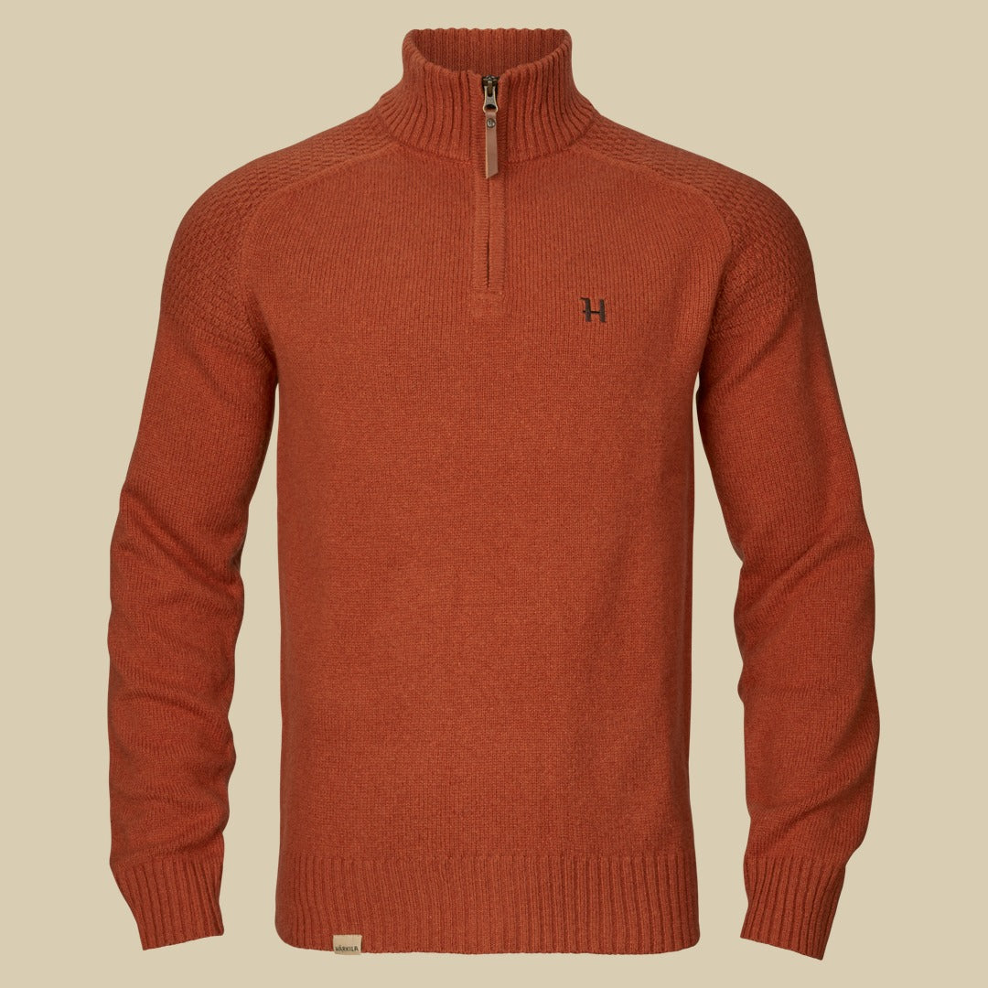 Pull demi-zip Vincent en mérinos Härkila - Bombay brown