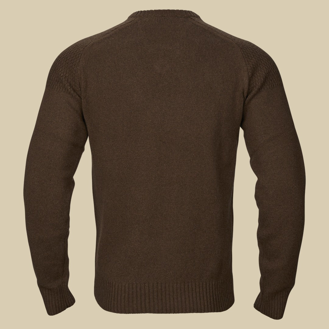Pull col V Vincent en mérinos Härkila - Demitasse brown
